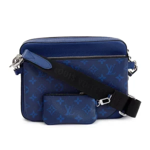 Louis Vuitton Blue Taigarama Trio Bag