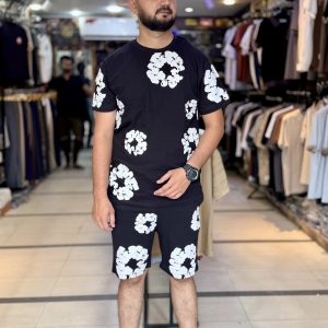 Denim tear Brand short T-shirt set